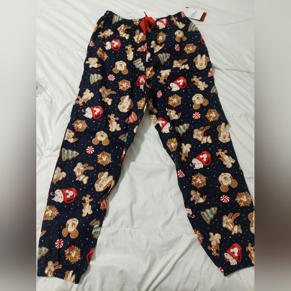 Disney "Holiday Cookie" Flannel Pajama Pants Small Old Navy